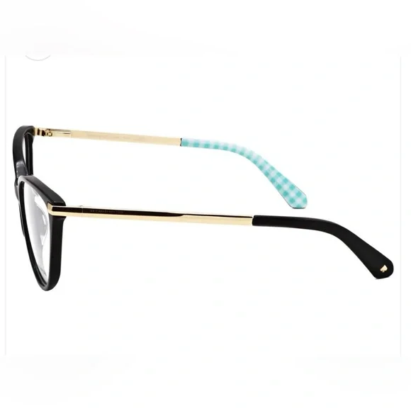 KATE SPADE NWOT Modern Cat Eye 54-16-140 Mint/WHT Gingham Gold Accent Frame - Picture 3 of 16